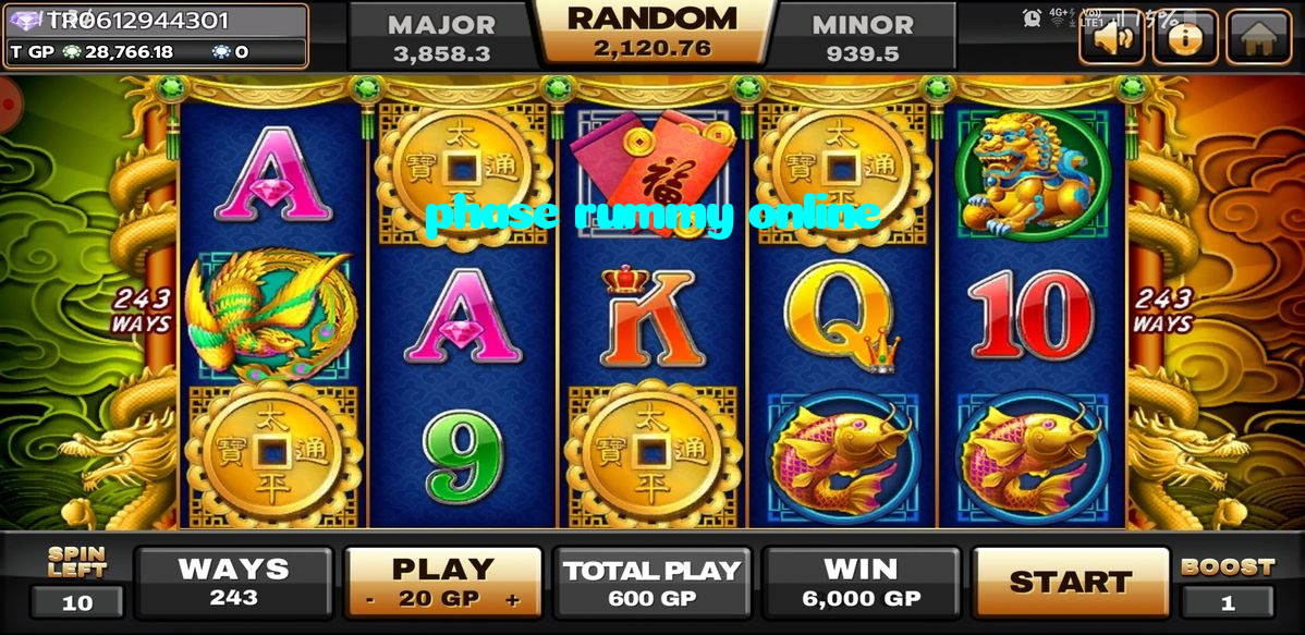 phase rummy online casino presented on mobile device in Pakistan with slots and live games